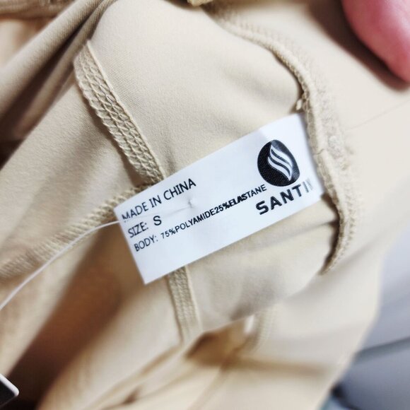 Santiny Womens Beige Riding Pants leggings Size S With Pockets & Stretch - Picture 2 of 12